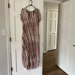 Brown maxi dress with side slits